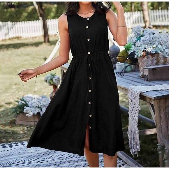 ANNA-KACI Dresses & Skirts - NEW ANNA-KACI button down adjustable dress in black